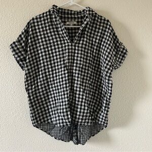 Madewell Women’s Check Top Small Boxy Cut Boho Minimalist Contemporary Boho